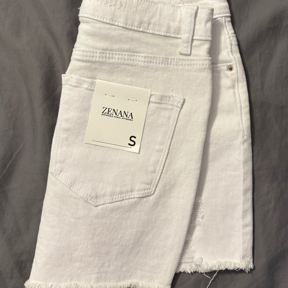 Zenana Outfitters White Jean Shorts